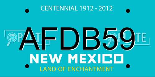 AFDB59 New Mexico License Plate