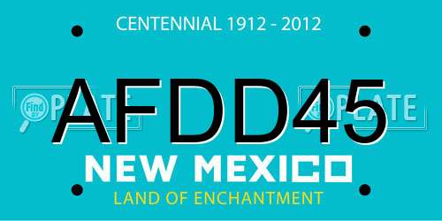 AFDD45 New Mexico License Plate