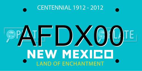 AFDX00 New Mexico License Plate