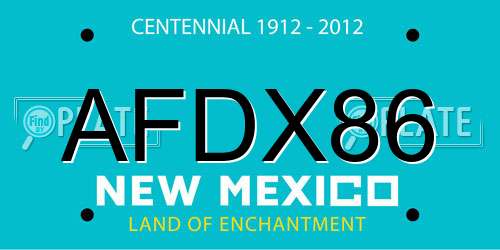 AFDX86 New Mexico License Plate