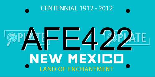 AFE422 New Mexico License Plate