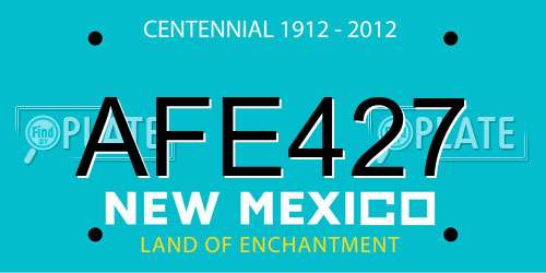 AFE427 New Mexico License Plate