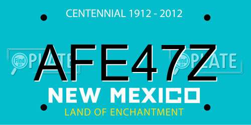 AFE47Z New Mexico License Plate