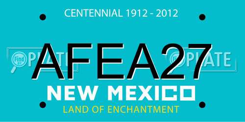 AFEA27 New Mexico License Plate
