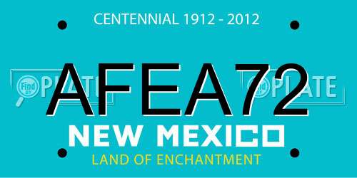 AFEA72 New Mexico License Plate