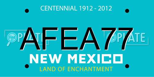 AFEA77 New Mexico License Plate