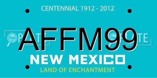 AFFM99 New Mexico License Plate
