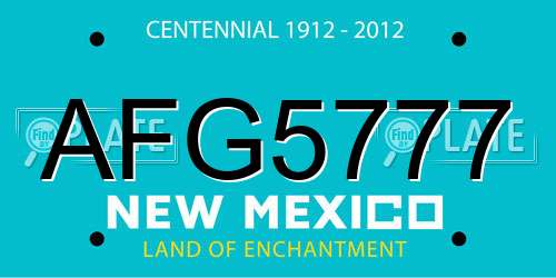 AFG5777 New Mexico License Plate