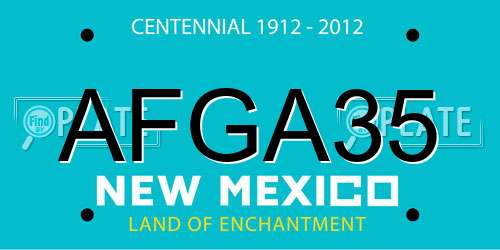AFGA35 New Mexico License Plate