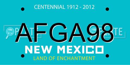 AFGA98 New Mexico License Plate