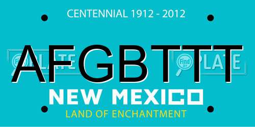 AFGBTTT New Mexico License Plate