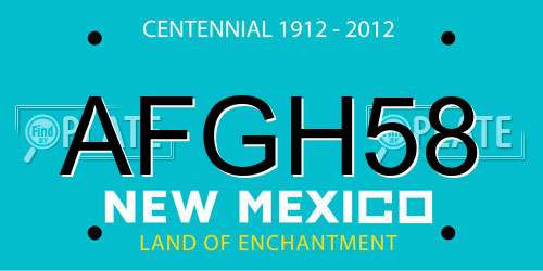 AFGH58 New Mexico License Plate