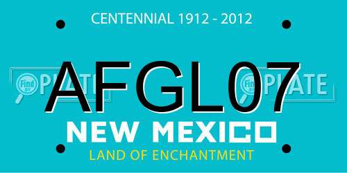 AFGL07 New Mexico License Plate