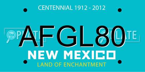 AFGL80 New Mexico License Plate