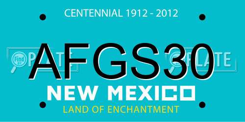 AFGS30 New Mexico License Plate