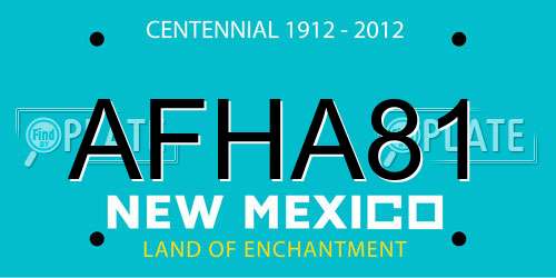 AFHA81 New Mexico License Plate