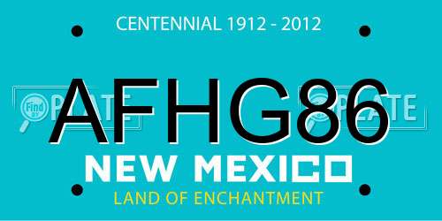 AFHG86 New Mexico License Plate