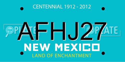 AFHJ27 New Mexico License Plate