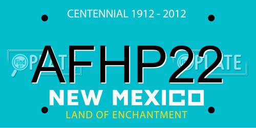 AFHP22 New Mexico License Plate