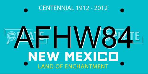 AFHW84 New Mexico License Plate