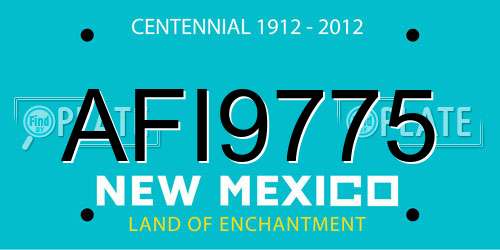 AFI9775 New Mexico License Plate
