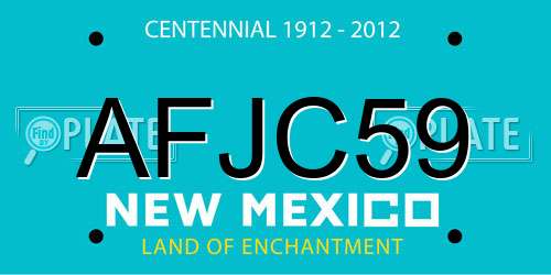 AFJC59 New Mexico License Plate