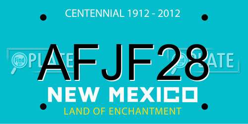 AFJF28 New Mexico License Plate