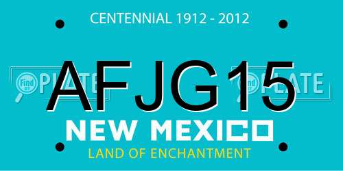 AFJG15 New Mexico License Plate