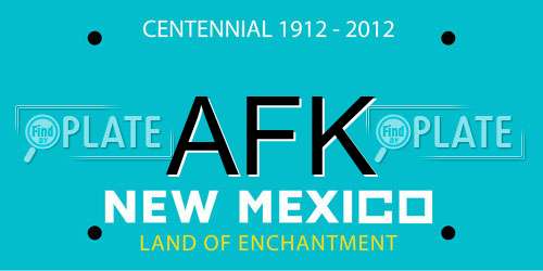 AFK New Mexico License Plate