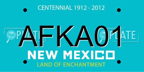 AFKA01 New Mexico License Plate