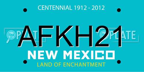 AFKH21 New Mexico License Plate