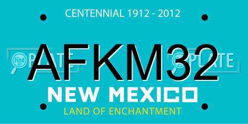AFKM32 New Mexico License Plate