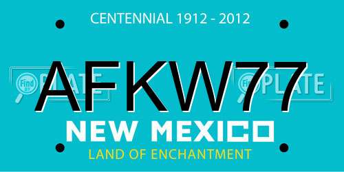 AFKW77 New Mexico License Plate