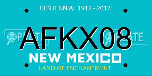AFKX08 New Mexico License Plate