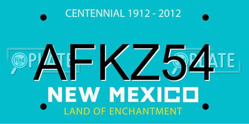AFKZ54 New Mexico License Plate