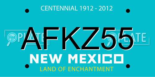 AFKZ55 New Mexico License Plate