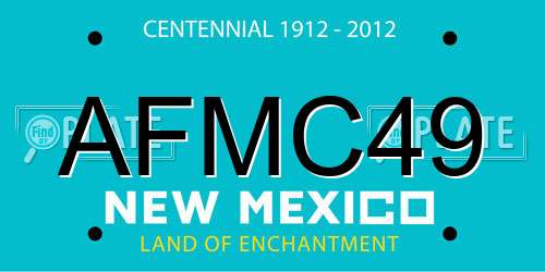AFMC49 New Mexico License Plate