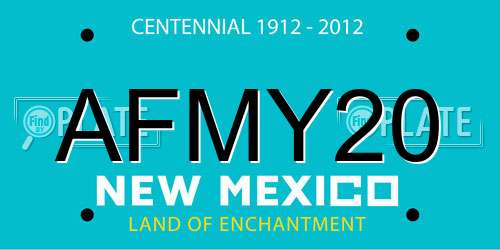 AFMY20 New Mexico License Plate