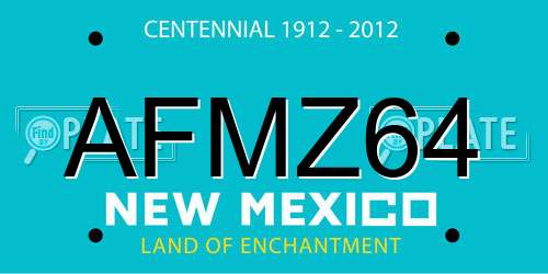 AFMZ64 New Mexico License Plate