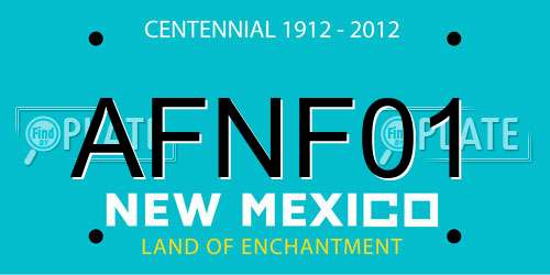AFNF01 New Mexico License Plate