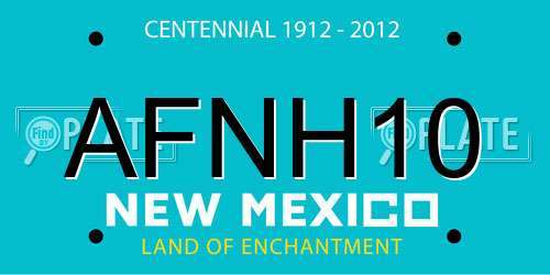AFNH10 New Mexico License Plate