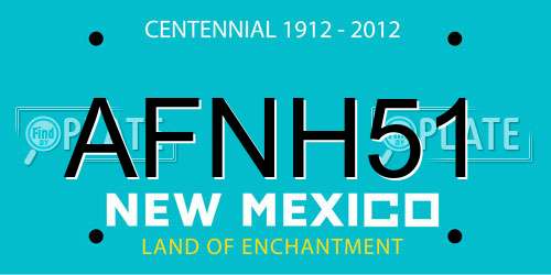 AFNH51 New Mexico License Plate