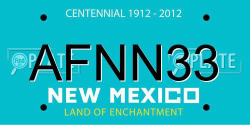 AFNN33 New Mexico License Plate