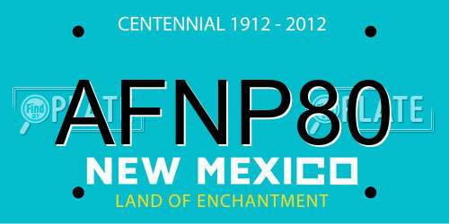 AFNP80 New Mexico License Plate