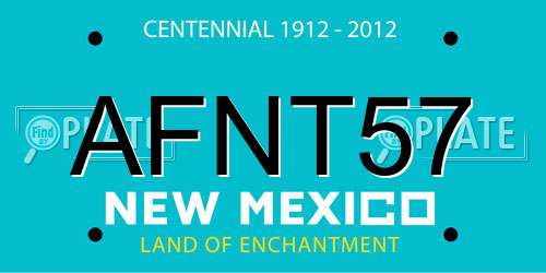 AFNT57 New Mexico License Plate