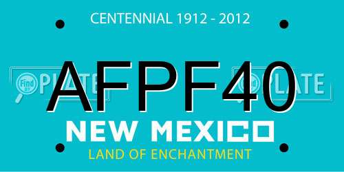 AFPF40 New Mexico License Plate