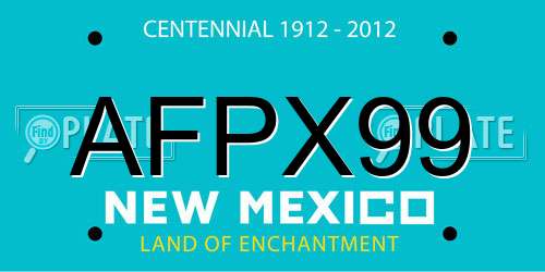 AFPX99 New Mexico License Plate