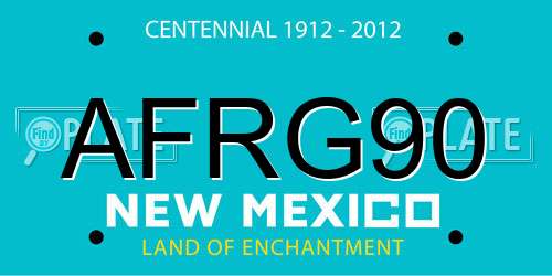 AFRG90 New Mexico License Plate