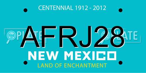 AFRJ28 New Mexico License Plate