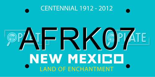 AFRK07 New Mexico License Plate